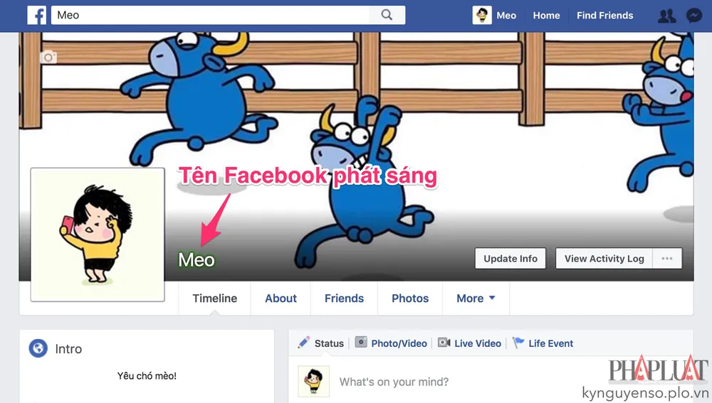 Cách làm tên Facebook phát sáng cực độc