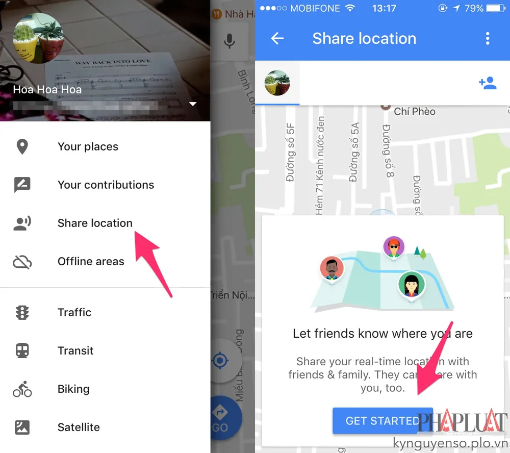 Mẹo chia sẻ vị trí theo thời gian thực trên Google Maps