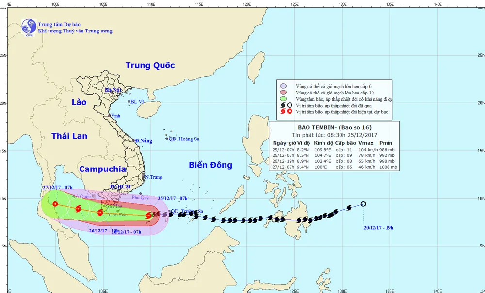 Cách theo dõi đường đi của cơn bão Tembin ảnh 2