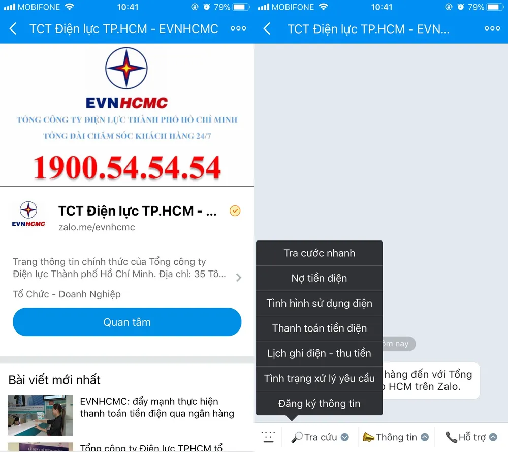 Cách tra cứu tiền điện qua Messenger và Zalo ảnh 1