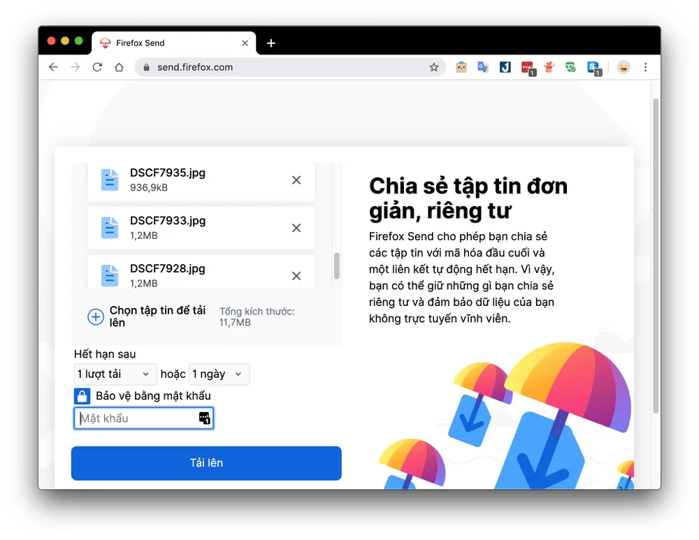 Cách gửi tập tin siêu tốc cho bạn bè bằng Firefox Send