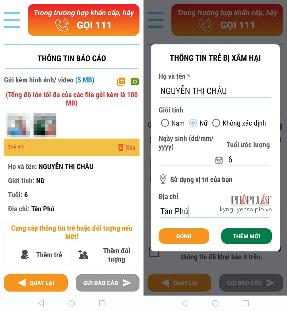 Gửi thông tin chi tiết và hình ảnh của trẻ (nếu có). Ảnh: MINH HOÀNG 