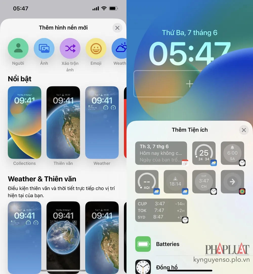Tùy chỉnh màn hình khóa trên iPhone. Ảnh: MINH HOÀNG