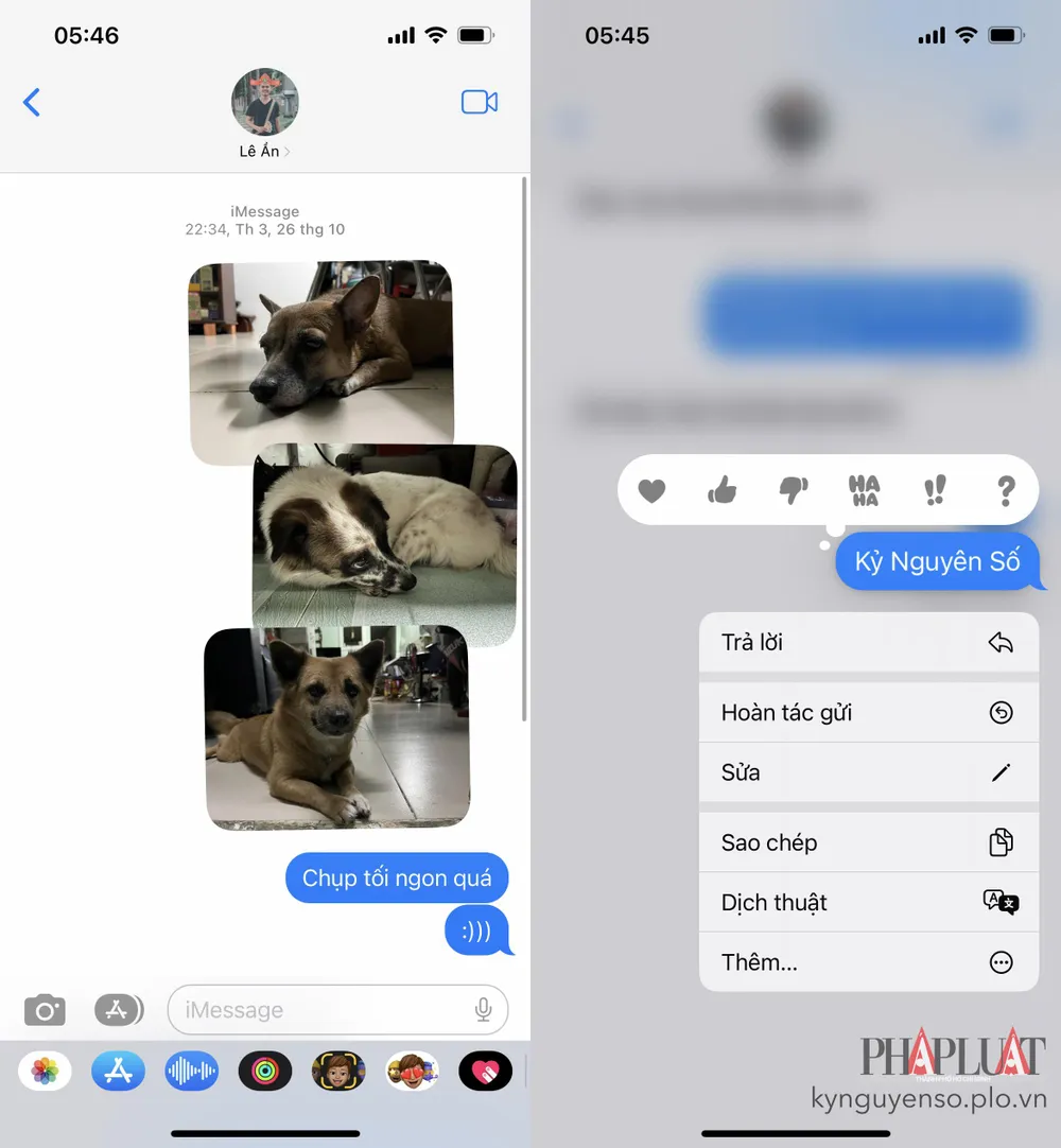 Thu hồi tin nhắn đã gửi trên iPhone. Ảnh: MINH HOÀNG