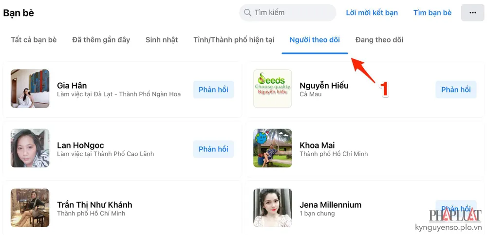 Cách kiểm tra ai đang theo dõi bạn trên Facebook. Ảnh: MINH HOÀNG
