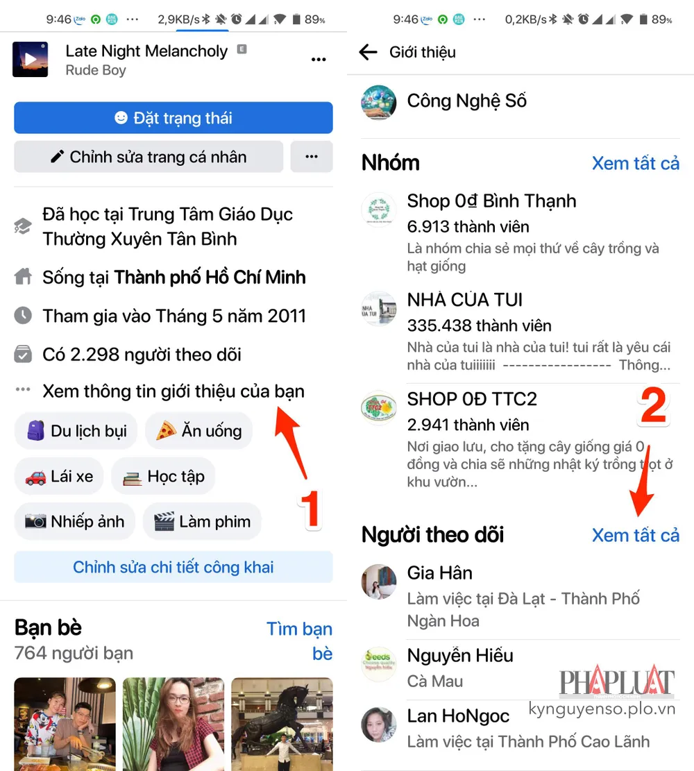 Cách kiểm tra ai đang theo dõi bạn trên Facebook bằng điện thoại. Ảnh: MINH HOÀNG
