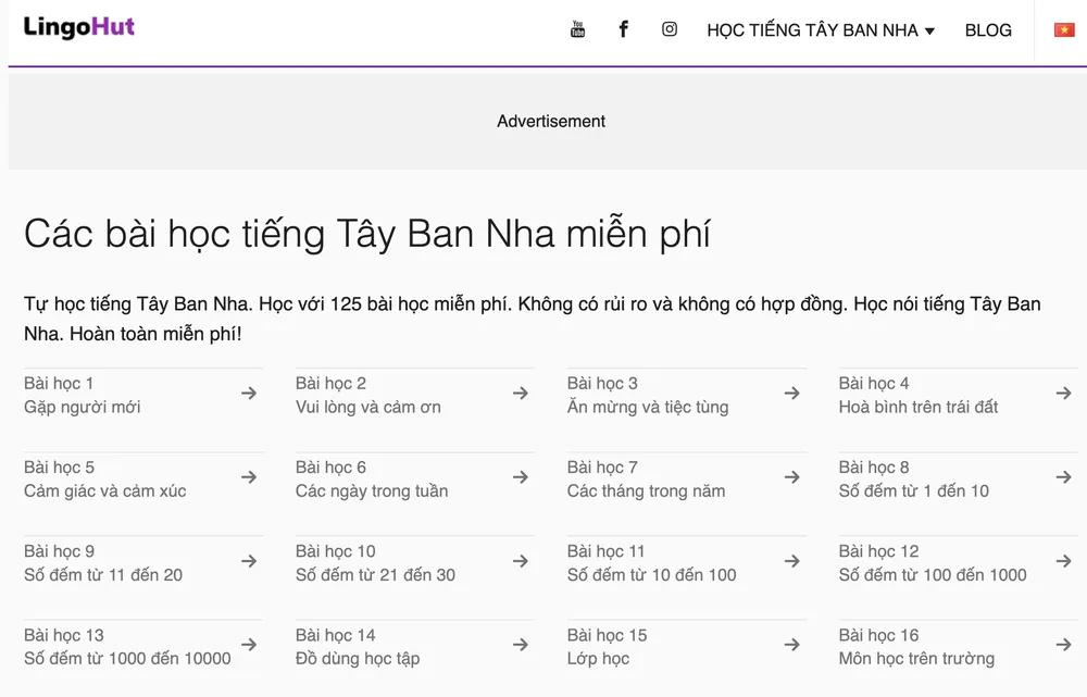 lingohut LingoHut cung cấp các bài học đơn giản theo nhiều chủ đề khác nhau. Ảnh: TIỂU MINH
