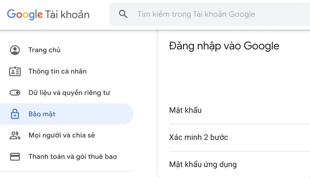doi-mat-khau-gmail Đổi mật khẩu và kích hoạt tính năng xác minh 2 bước. Ảnh: MINH HOÀNG