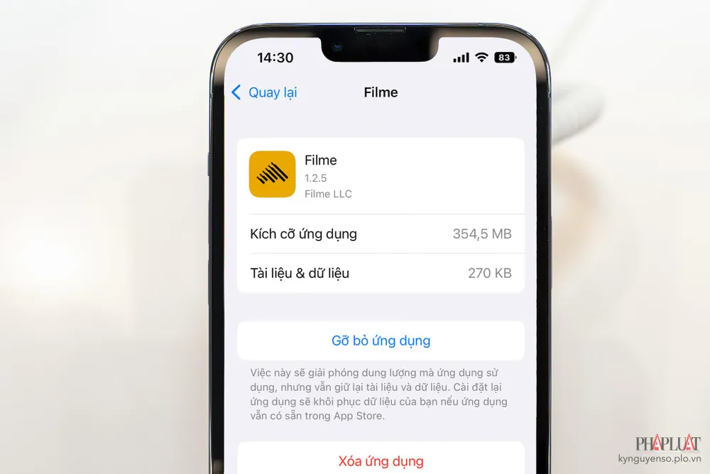 offload-app-iphone Offload app (gỡ bỏ ứng dụng) còn giúp bạn lấy lại không gian lưu trữ trên iPhone. Ảnh: MINH HOÀNG
