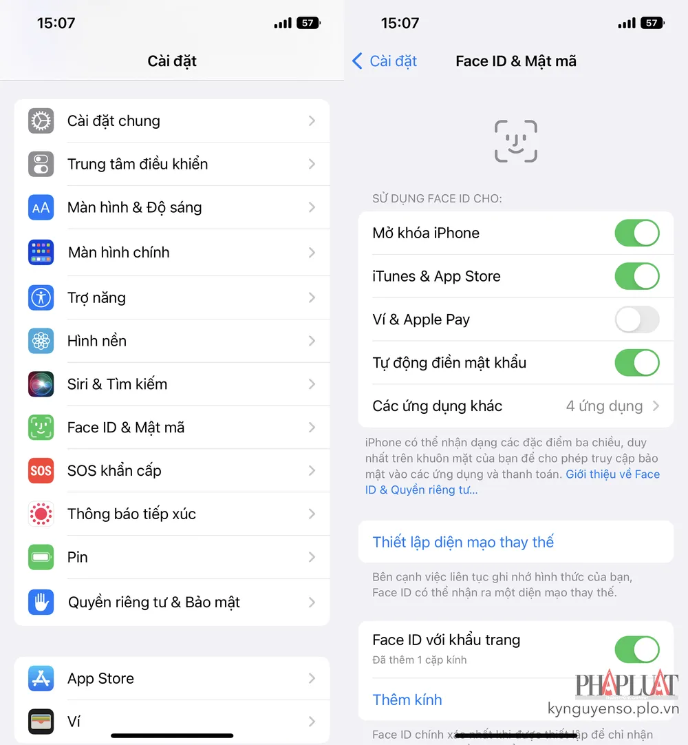 tat-face-id-tren-iphone Sử dụng passcode (mật mã) để mở khóa iPhone thay vì Face ID. Ảnh: MINH HOÀNG