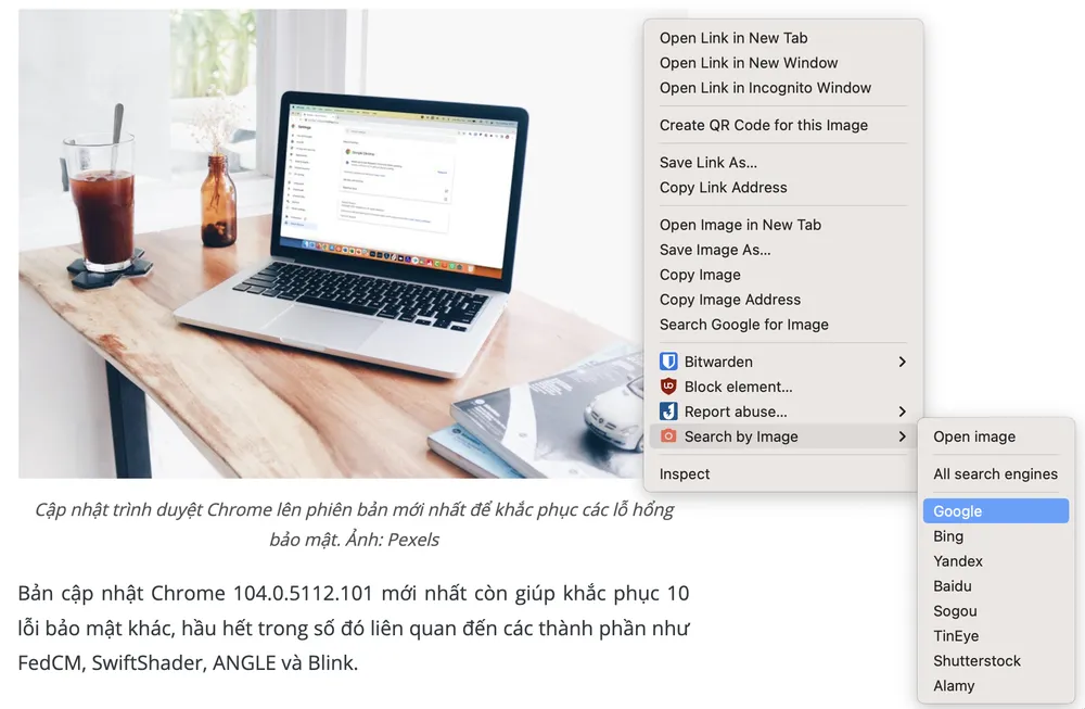 Sử dụng các tiện ích mở rộng để tìm kiếm hình ảnh tương đồng nhanh hơn. Ảnh: MINH HOÀNG