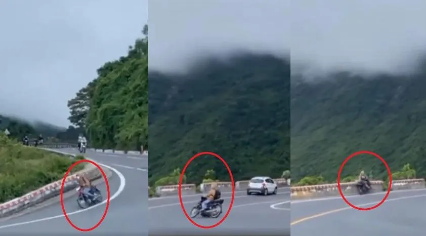 Việc sử dụng phanh và tốc độ không phù hợp khi vào cua dốc có thể khiến bạn gặp tai nạn. Ảnh cắt từ clip