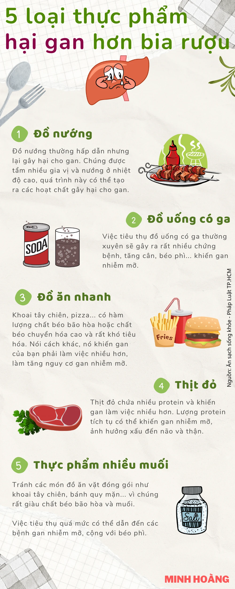 5 loại thực phẩm hại gan hơn bia rượu