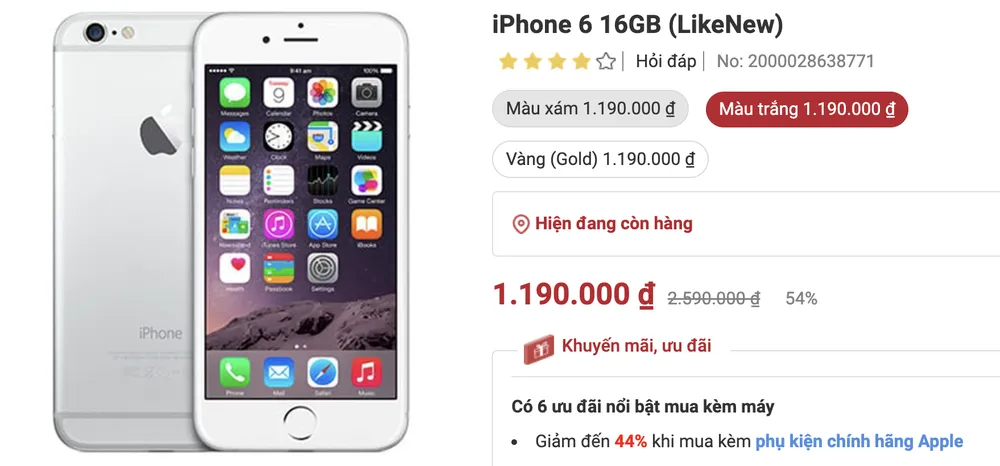 gia-ban-iphone-6 iPhone 6 likenew hiện vẫn được bán với giá 1,19 triệu đồng. Ảnh: TIỂU MINH