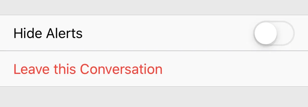 Rời khỏi nhóm tin nhắn làm phiền. Ảnh: Apple