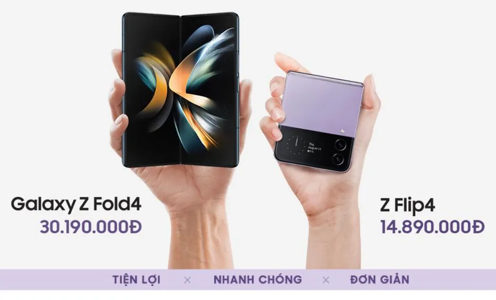 Z Fold4 và Z Flip4 giảm giá khủng khi áp dụng nhiều ưu đãi. 
