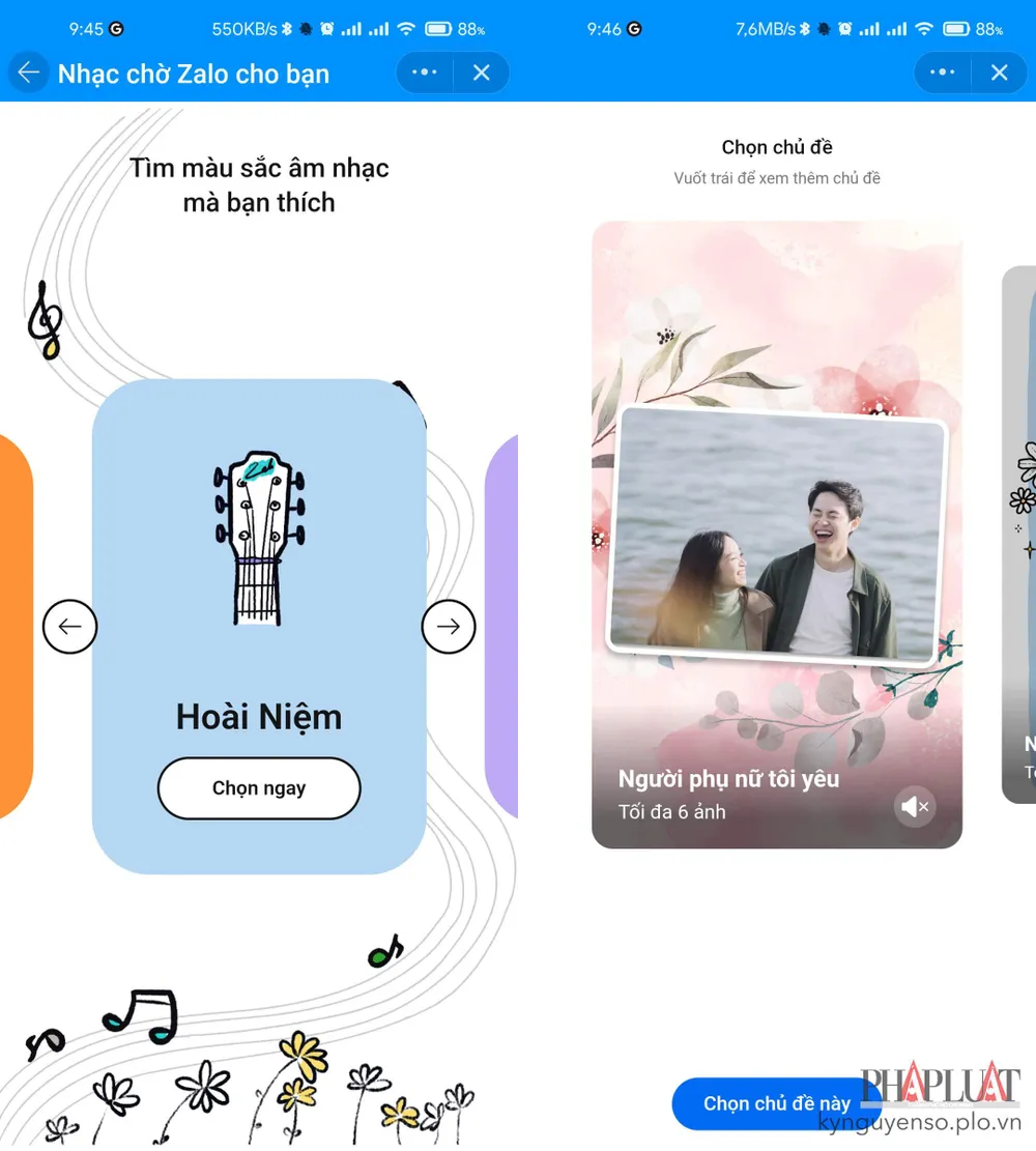 Thay đổi nhạc chuông hoặc tạo video ảnh bằng Zalo. Ảnh: MINH HOÀNG