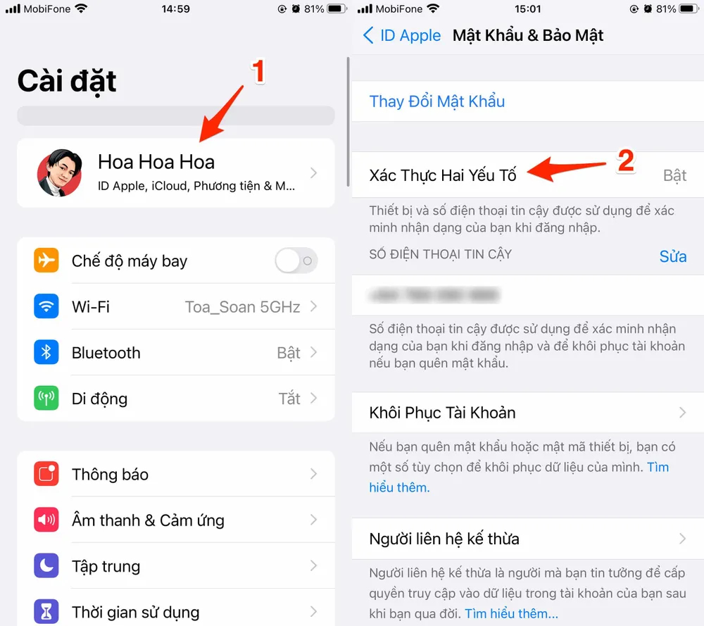 Bật tính năng xác thực hai yếu tố cho các tài khoản quan trọng. Ảnh: TIỂU MINH
