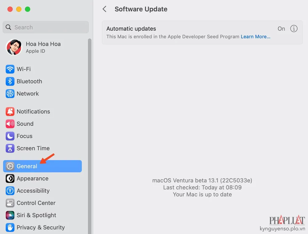 Cập nhật MacBook lên phiên bản mới nhất. Ảnh: TIỂU MINH