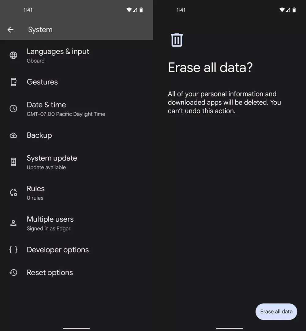 khôi phục cài đặt gốc điện thoại