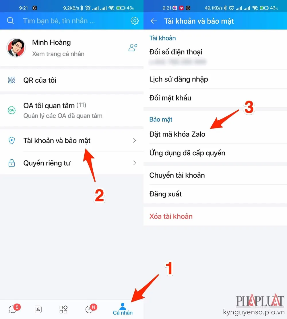 dat-ma-khoa-ung-dung-zalo Đặt mã khóa để bảo vệ ứng dụng tốt hơn. Ảnh: MINH HOÀNG