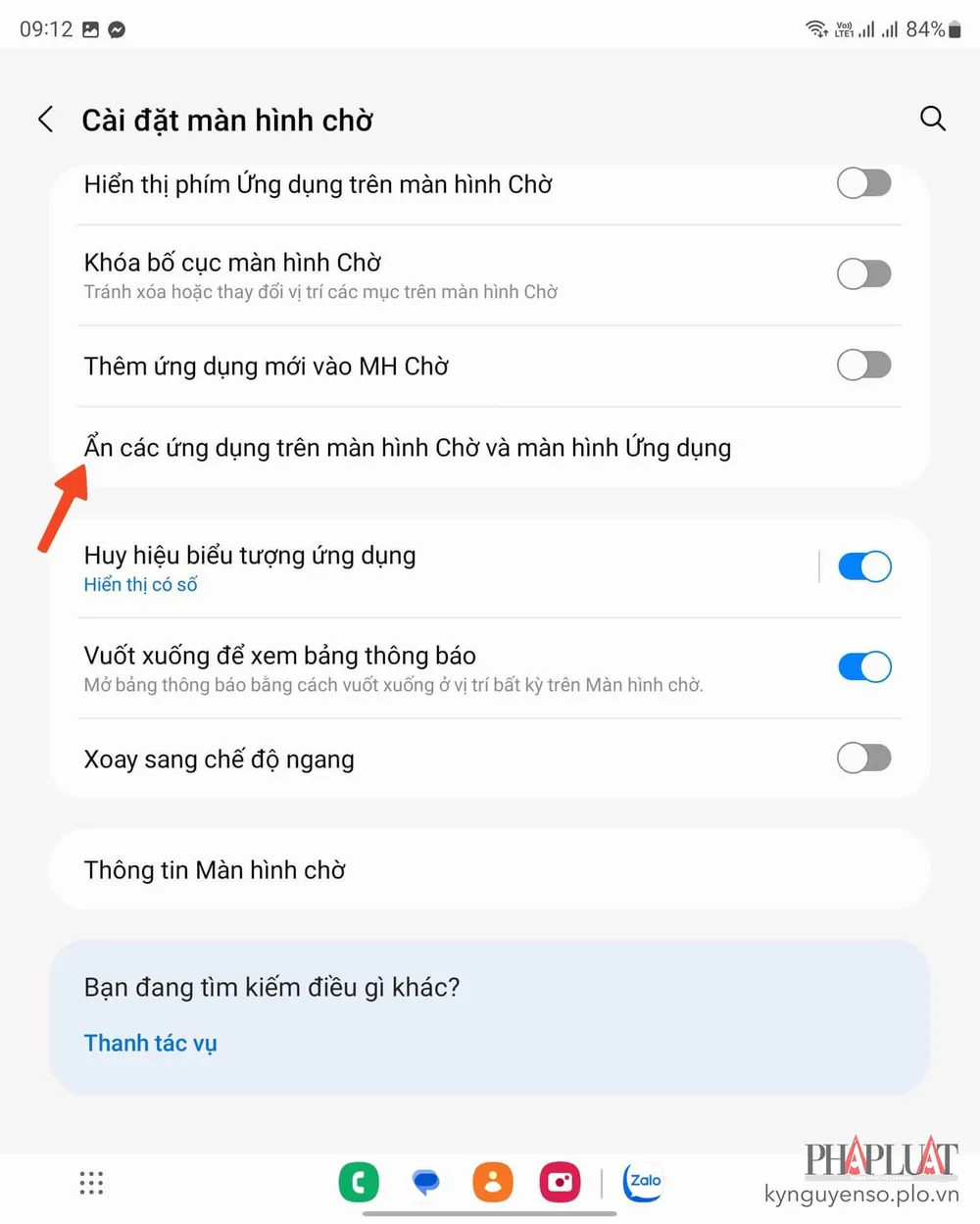 Kích hoạt tính năng ẩn ứng dụng trên điện thoại Samsung. Ảnh: MINH HOÀNG