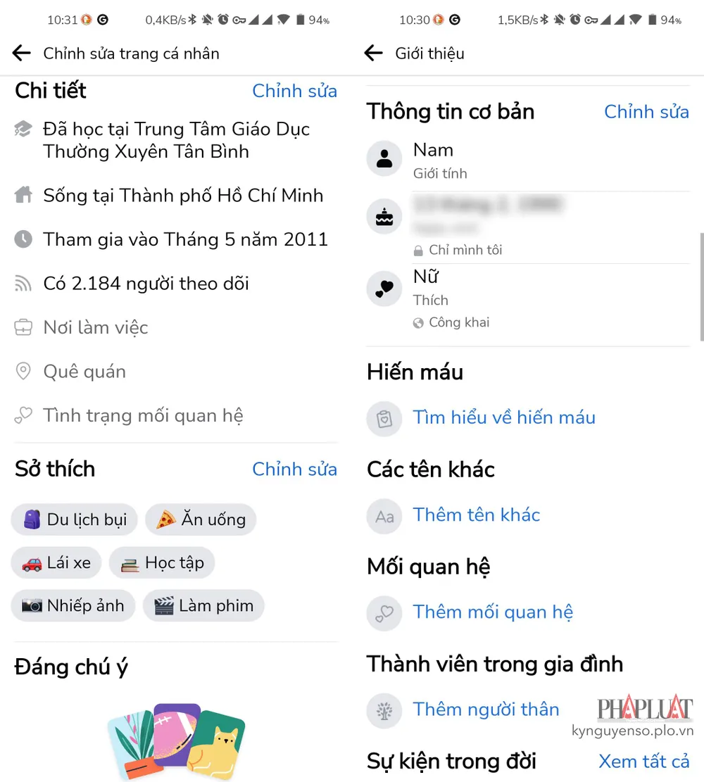 facebook-xoa-bot-mot-so-thong-tin-ca-nhan Facebook sẽ xóa bớt các thông tin cá nhân khỏi hồ sơ người dùng. Ảnh: MINH HOÀNG