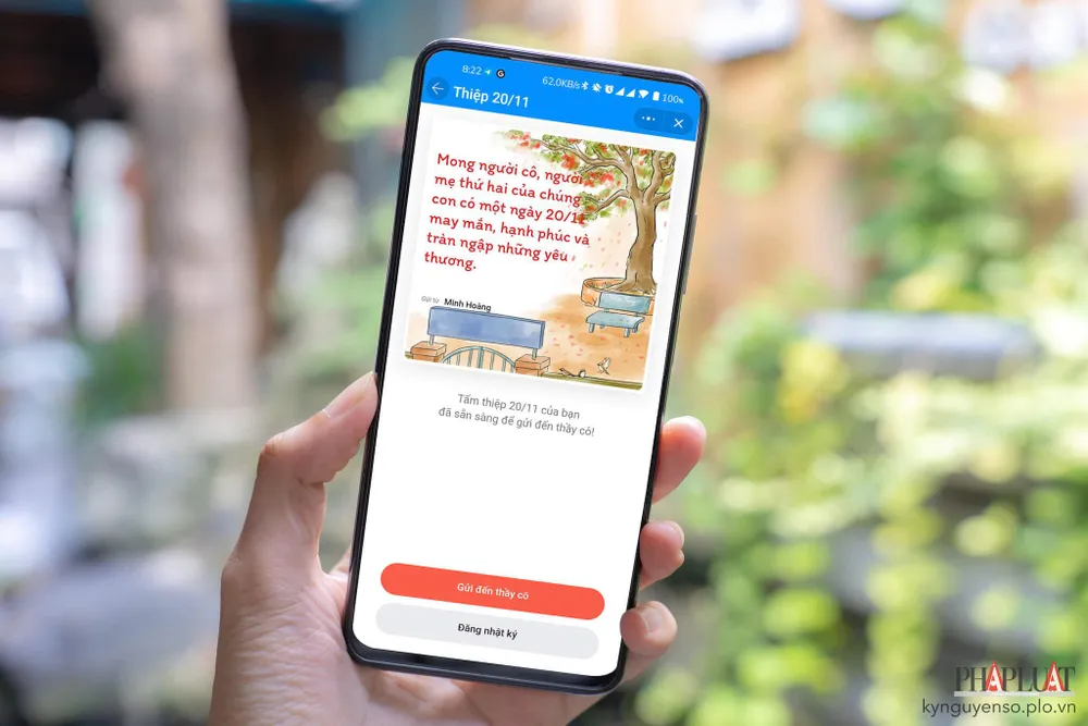 Cách tạo thiệp chúc mừng 20-11 bằng Zalo. Ảnh: MINH HOÀNG