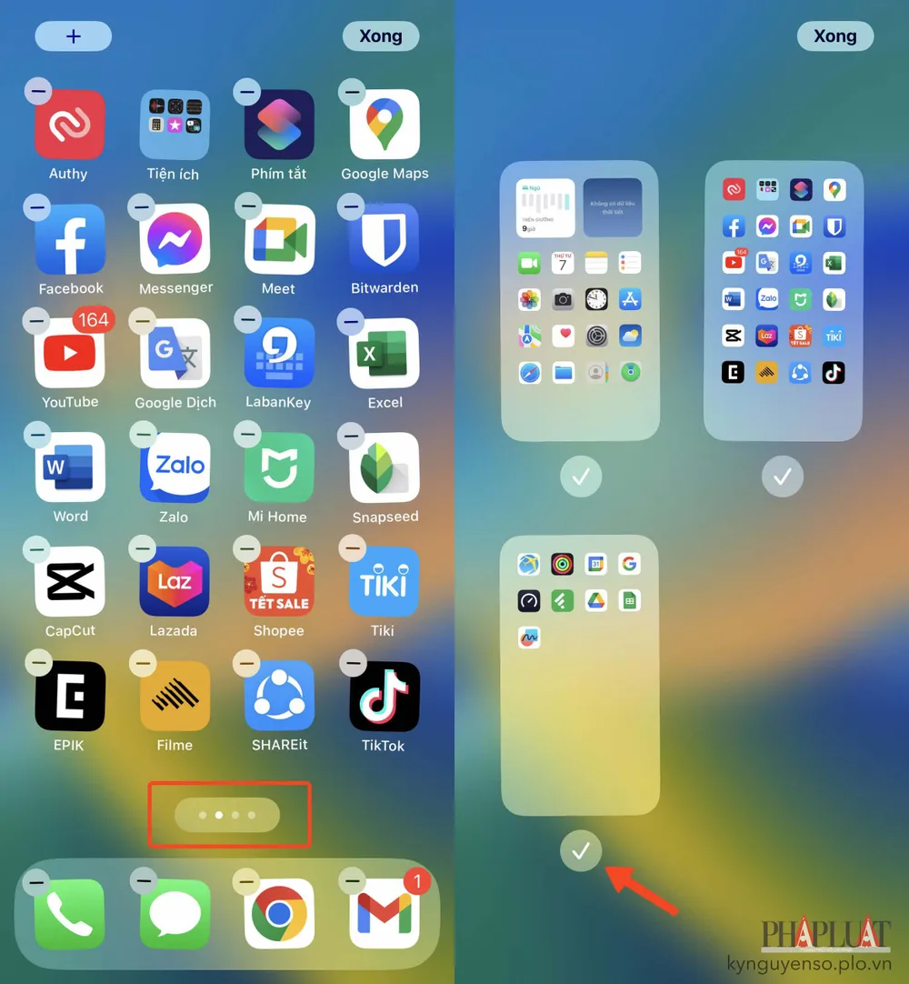 Cách ẩn nhanh toàn bộ trang ứng dụng trên iPhone. Ảnh: MINH HOÀNG
