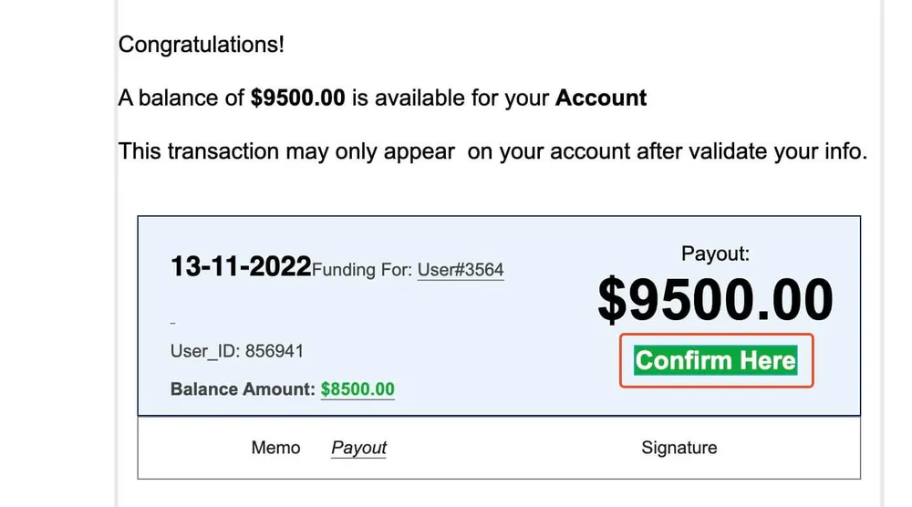 Email thông báo trúng thưởng giả mạo, dụ người dùng nhấp vào liên kết để chiếm đoạt thông tin. Ảnh: TIỂU MINH