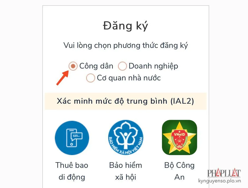Đăng ký tài khoản miễn phí trên cổng Dịch vụ công Quốc gia. Ảnh: MINH HOÀNG