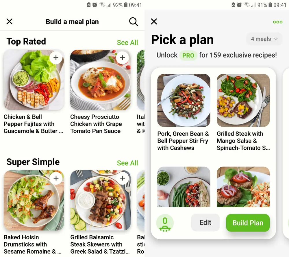 lên kế hoạch ăn uống với mealime