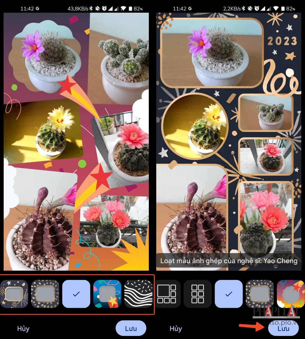 Các mẫu ảnh ghép năm mới trên Google Photos (ảnh). Ảnh: MINH HOÀNG