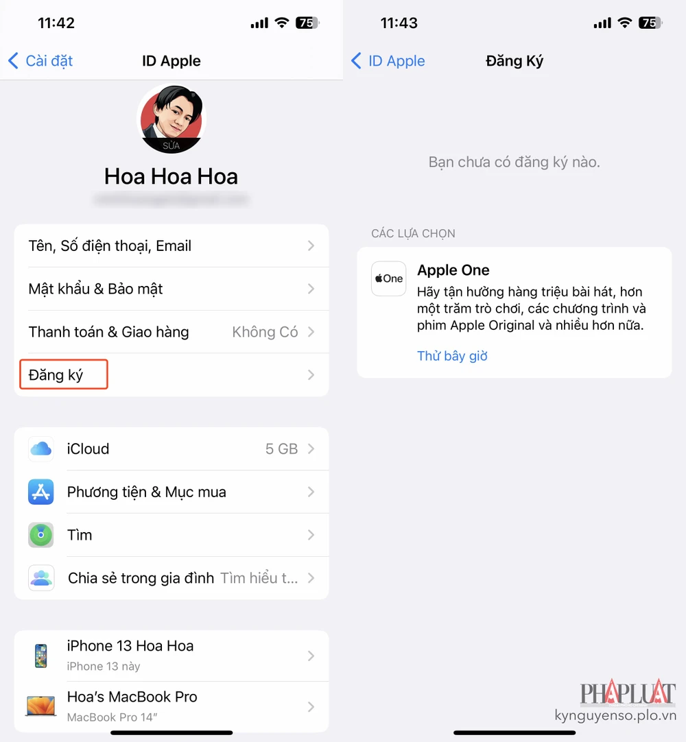 Cách hủy đăng ký các ứng dụng trả phí trên iPhone. Ảnh: MINH HOÀNG