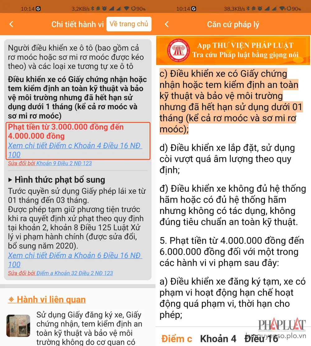 Mức phạt về đăng kiểm được quy định kĩ trong các điểm, khoản, điều... Ảnh: MINH HOÀNG