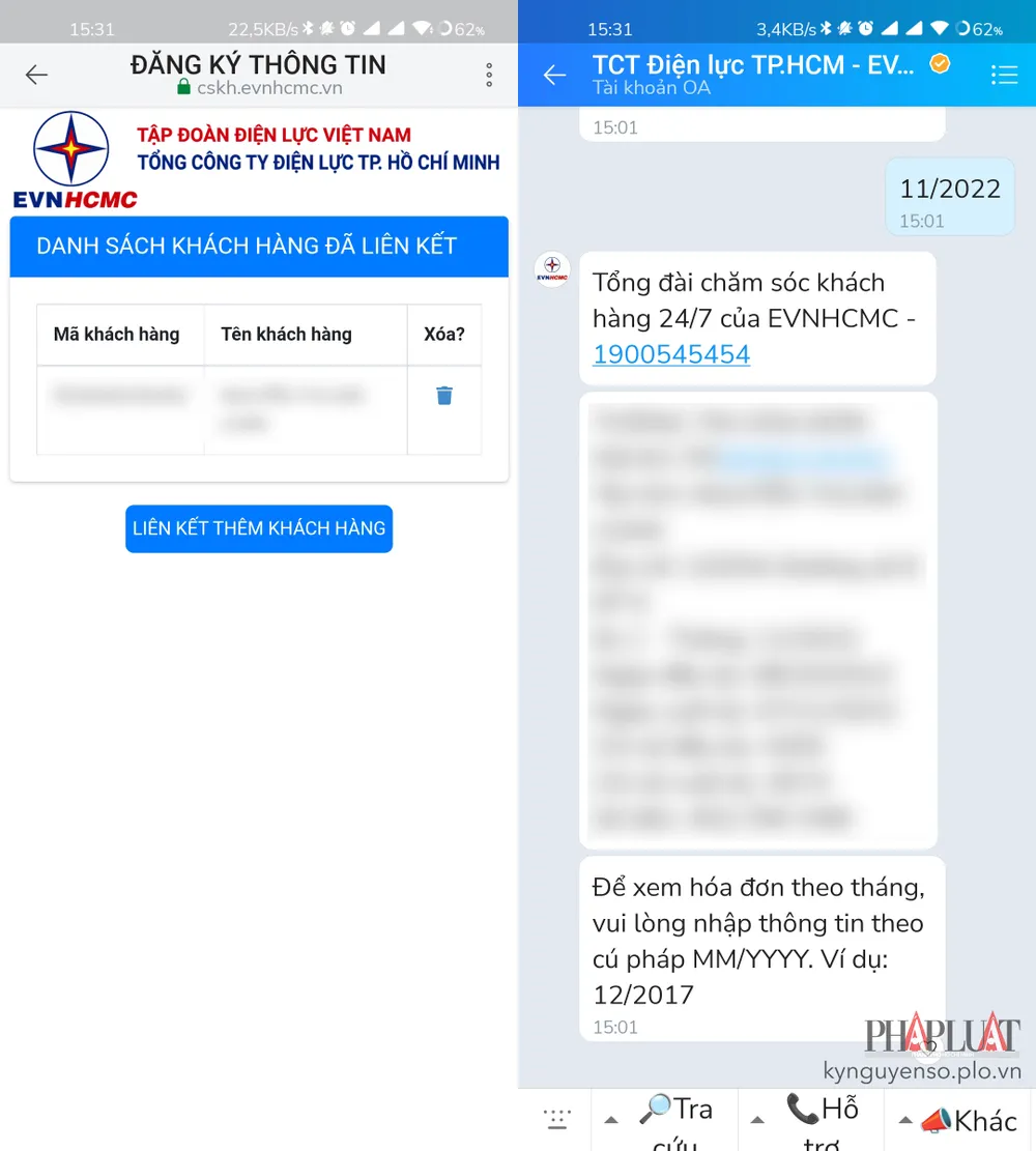 cach-theo-doi-luong-dien-nang-tieu-thu-hang-thang-bang-zalo Cách theo dõi và tính toán lượng điện tiêu thụ hàng tháng. Ảnh: MINH HOÀNG