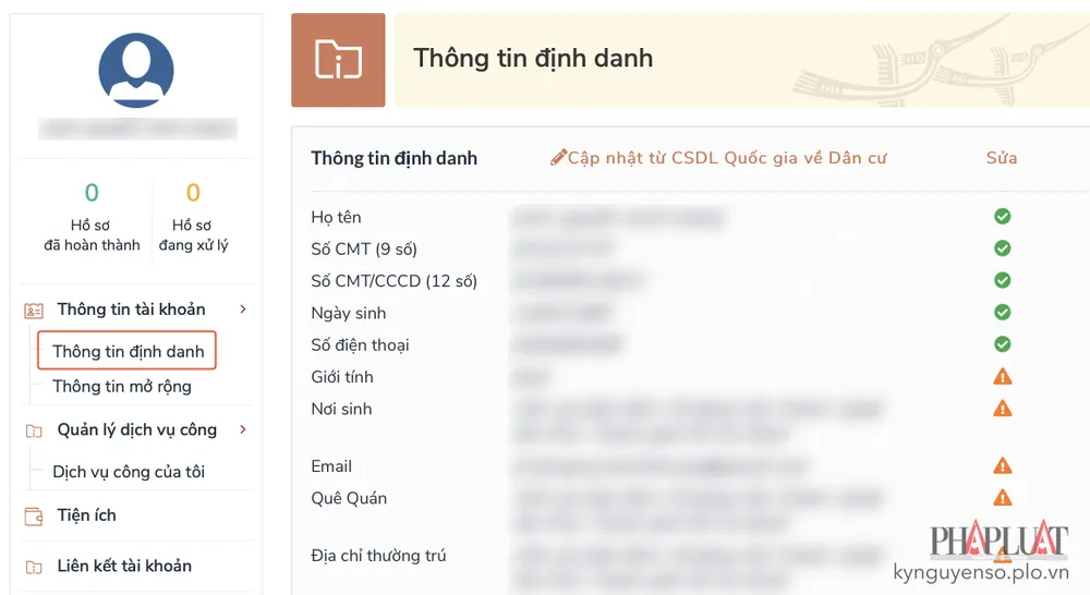 Cách tra cứu mã định danh cá nhân trực tuyến. Ảnh: MINH HOÀNG