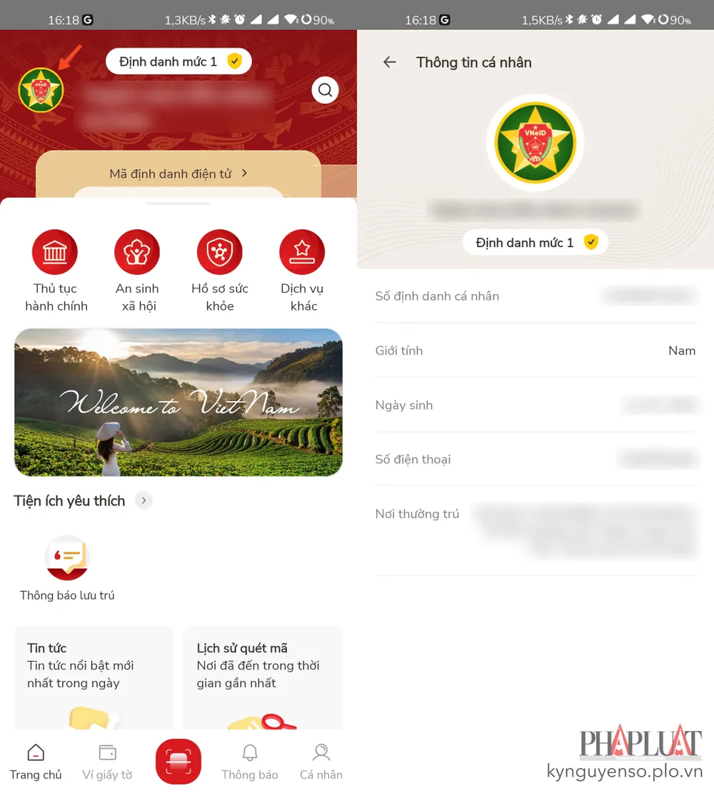 Tra cứu mã định danh cá nhân thông qua ứng dụng VNeID. Ảnh: MINH HOÀNG