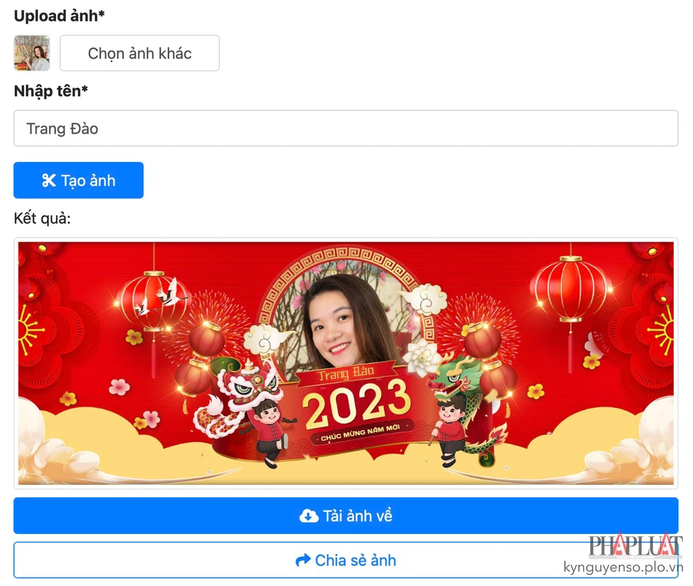 Cách tạo ảnh bìa Facebook có không khí tết. Ảnh: MINH HOÀNG