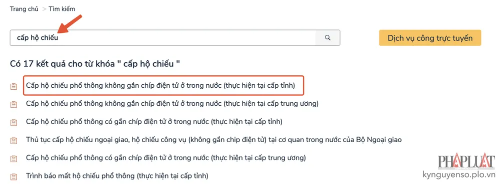 cap-ho-chieu-pho-thong-thuc-hien-tai-cap-tinh Chọn dịch vụ cấp hộ chiếu phổ thông không gắn chip điện tử ở trong nước (thực hiện tại cấp tỉnh). Ảnh: MINH HOÀNG