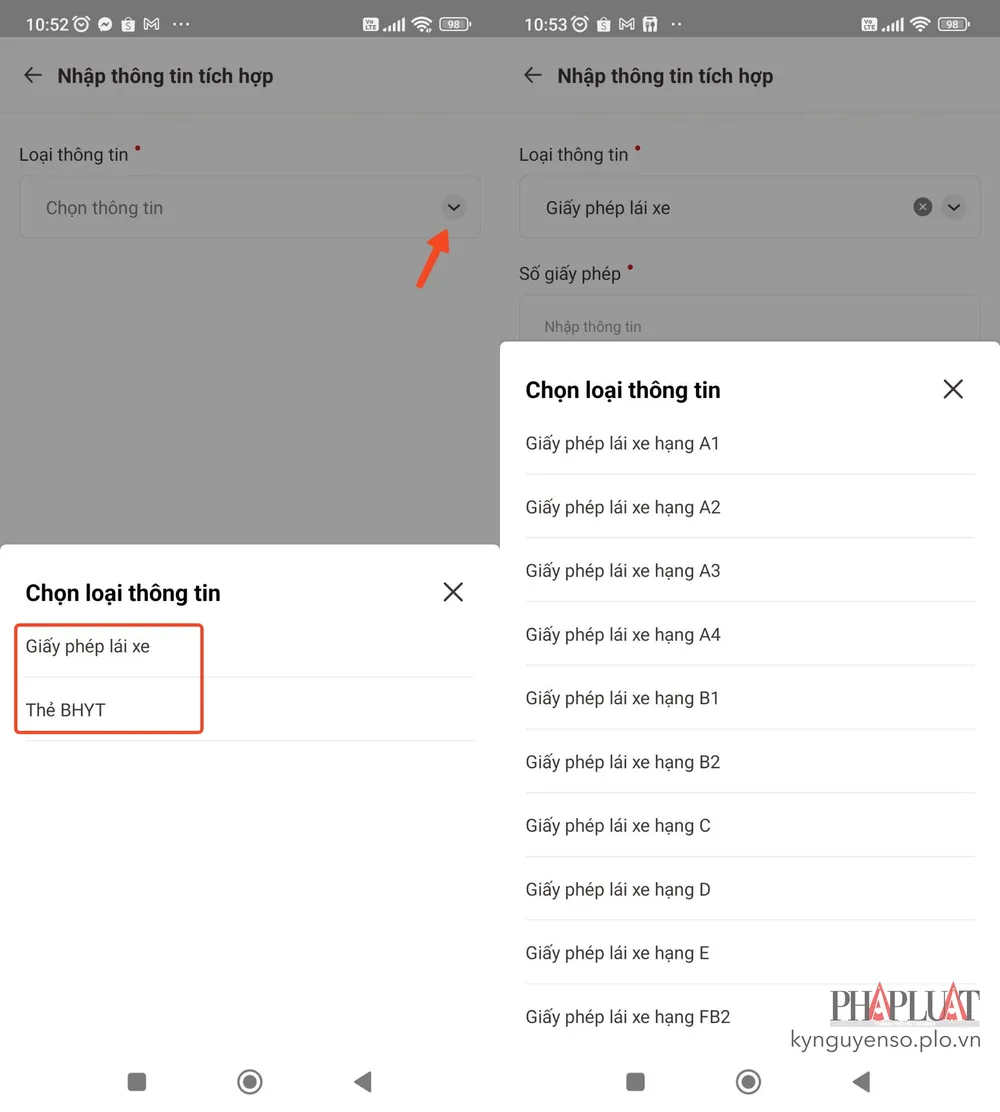Cách gửi yêu cầu thêm giấy phép lái xe vào VNeID. Ảnh: MINH HOÀNG