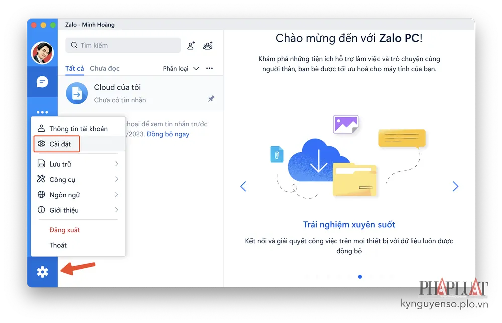 truy-cap-vao-phan-cai-dat-zalo Truy cập vào phần cài đặt Zalo trên ứng dụng. Ảnh: MINH HOÀNG