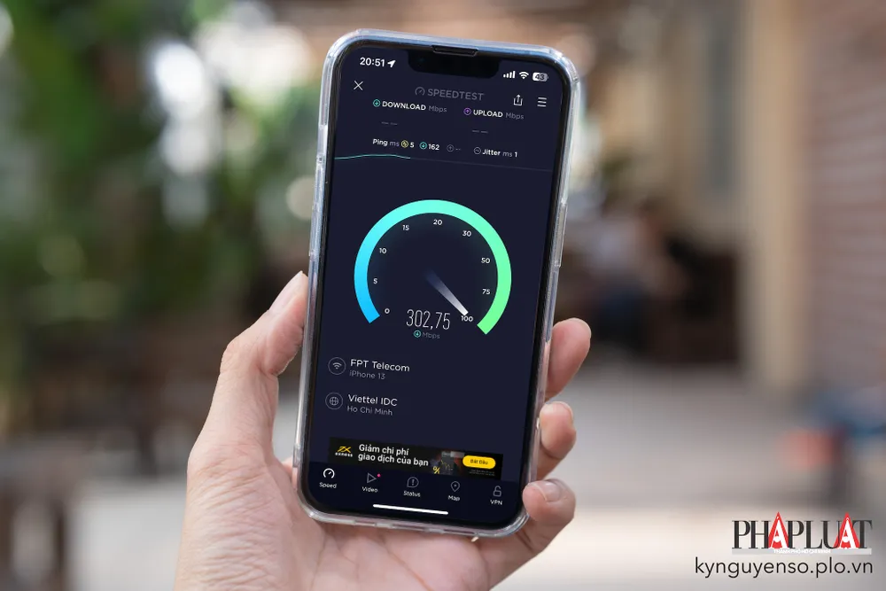 Cách kiểm tra tốc độ truy cập Internet trên iPhone. Ảnh: MINH HOÀNG