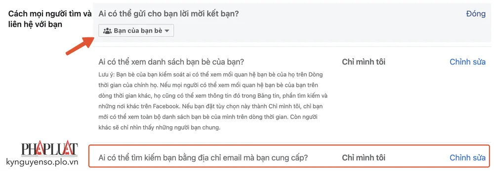 Giới hạn người khác có thể tìm thấy bạn trên Facebook. Ảnh: TIỂU MINH