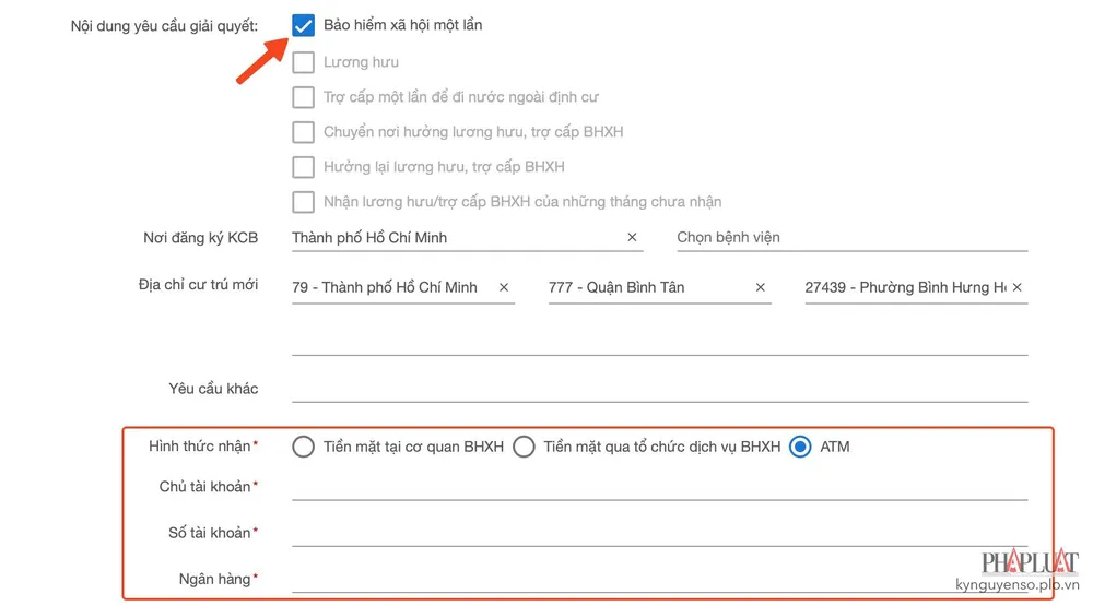 Cách nhận bảo hiểm xã hội một lần qua thẻ ATM. Ảnh: TIỂU MINH