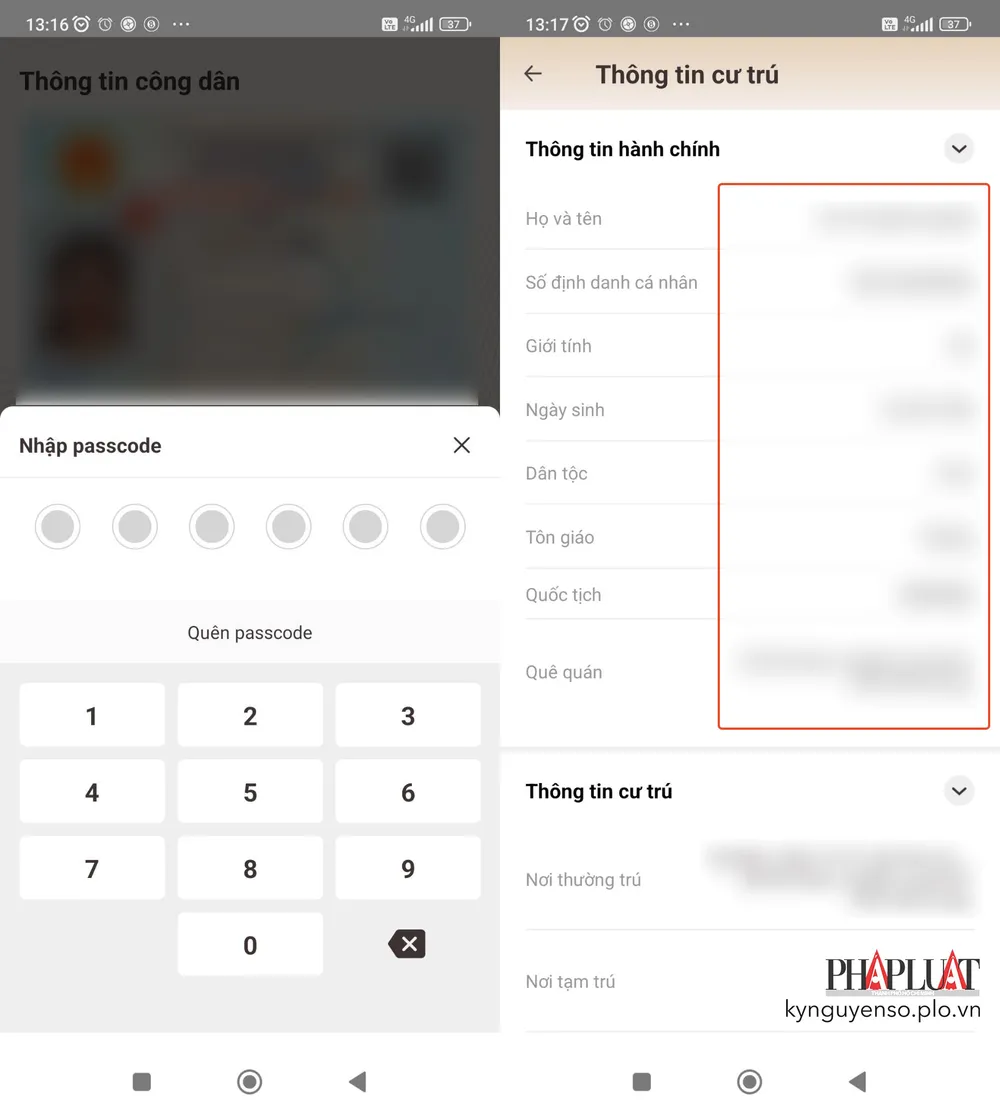 Thông tin cư trú sẽ được liệt kê đầy đủ trong ứng dụng VNeID. Ảnh: MINH HOÀNG
