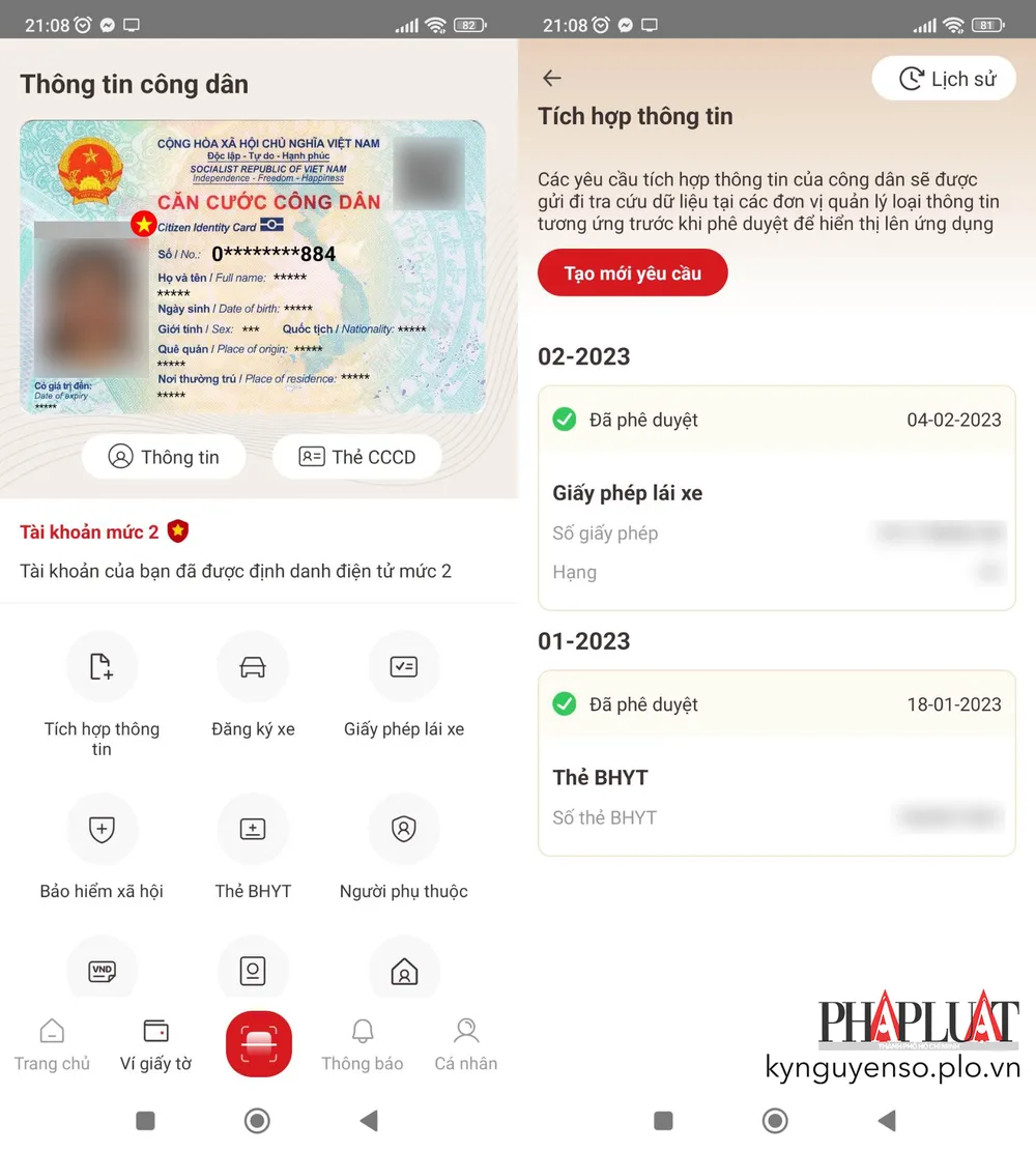 Cập nhật ứng dụng VNeID và chuyển sang mục Ví giấy tờ. Ảnh: MINH HOÀNGc