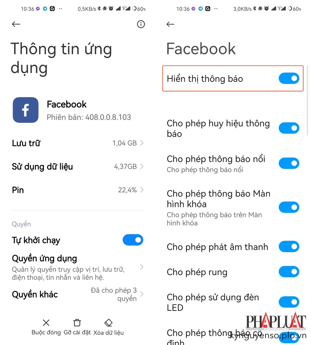 Cho phép Facebook hiển thị thông báo. Ảnh: MINH HOÀNG