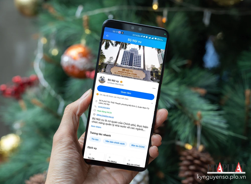 Trang Zalo chính thức của Bộ Nội vụ thu hút nhiều lượt quan tâm. Ảnh: MINH HOÀNG