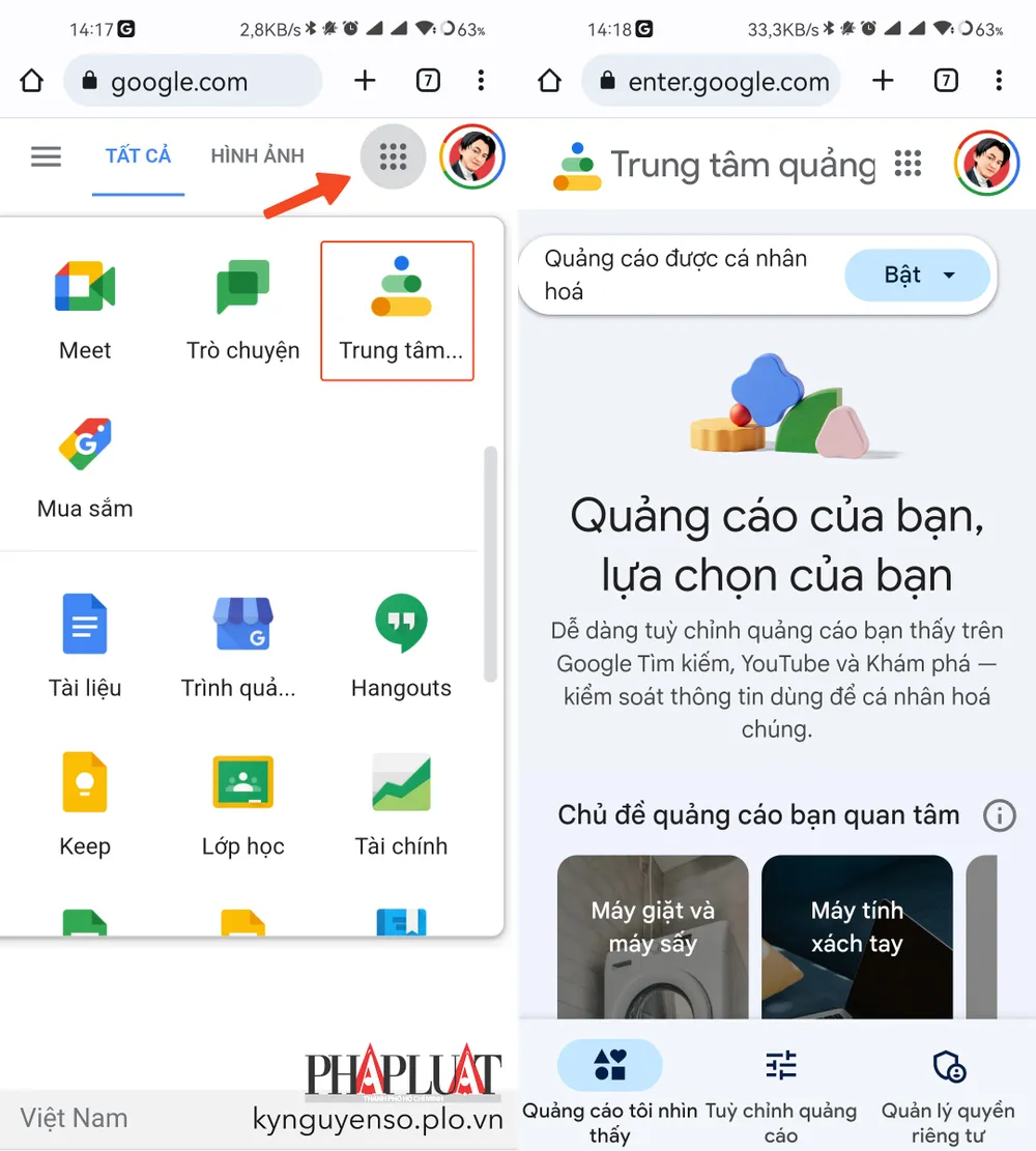 Tắt bớt các quảng cáo phiền phức nếu bạn muốn. Ảnh: TIỂU MINH